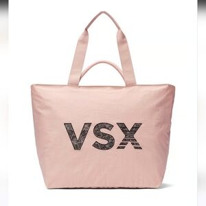 NWT Victoria's Secret VSX Tote Bag Pink Black Lace Print Logo